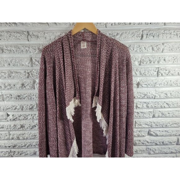 Arizona Jeans Women Sweater XXL 20 Cardigan Open Duster Fringe Poly Blend BRO34E - Picture 3 of 7